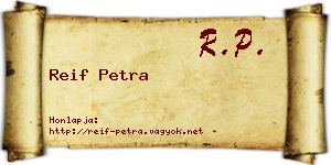 Reif Petra névjegykártya